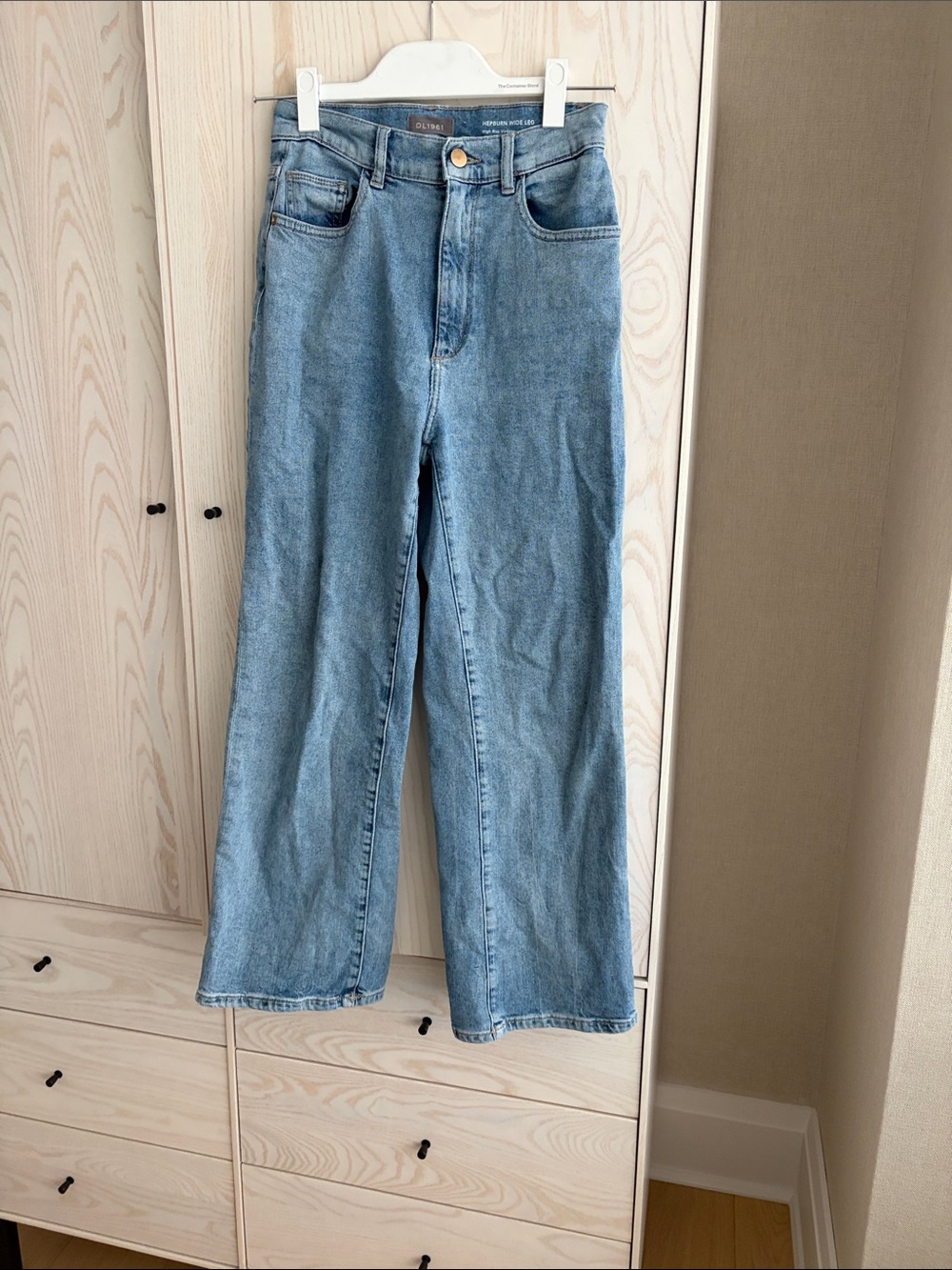 DL1961 Light Blue High-Rise Wide-Leg Jeans